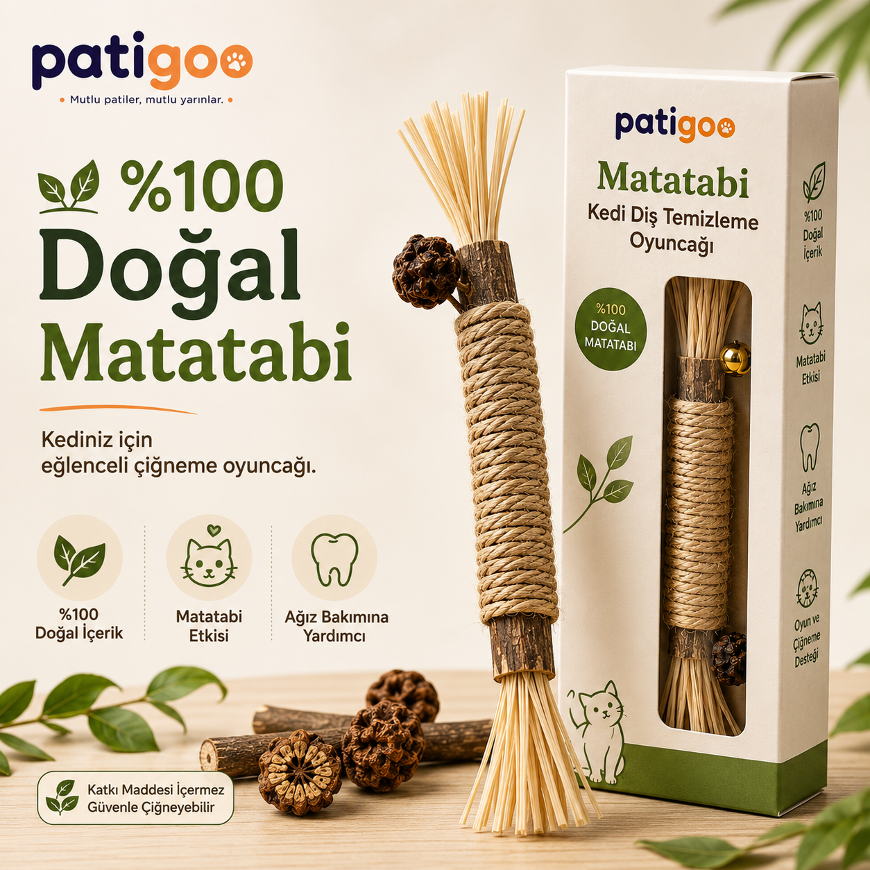 Patigoo™ Matatabi Kedi Diş Temizleme Oyuncağı