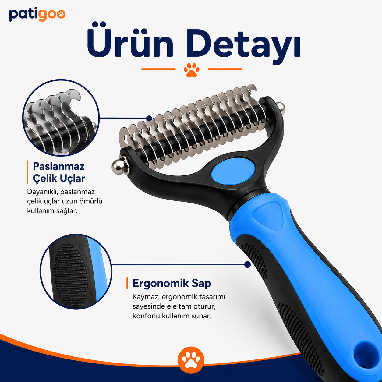 Patigoo™ Çift Taraflı Tüy Toplama Tarağı