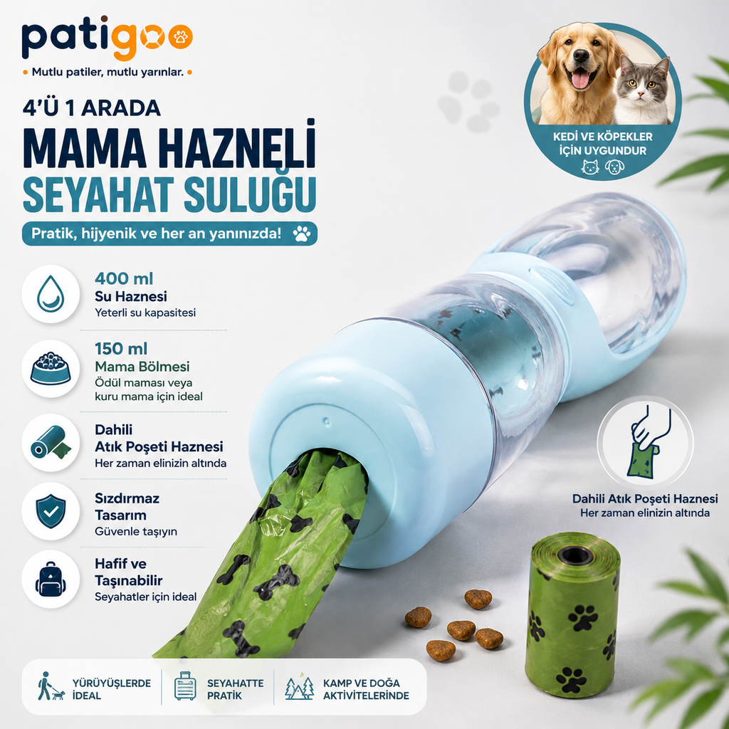 Patigoo™ 4'ü 1 Arada Mama Hazneli Seyahat Suluğu