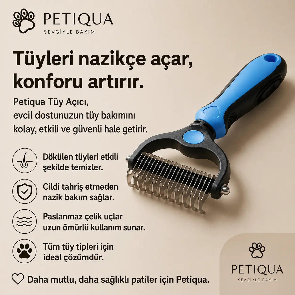 Patigoo™ Kırtık Açıcı Tüy Toplama Tarağı