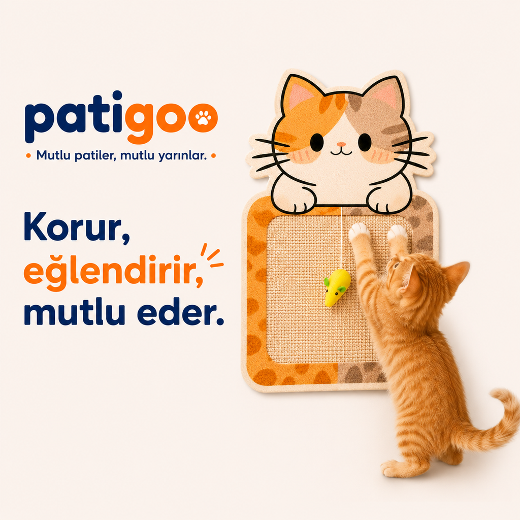 Patigoo™ Duvara Yapışan Kedi Tırmalama Tahtası