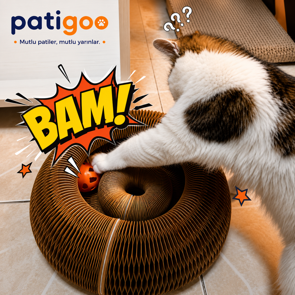 Patigoo™ Akıllı Kedi Oyun Tüneli ve Tırmalama Yatağı